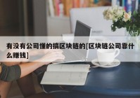 有没有公司懂的搞区块链的[区块链公司靠什么赚钱]