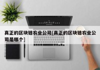 真正的区块链农业公司[真正的区块链农业公司是哪个]